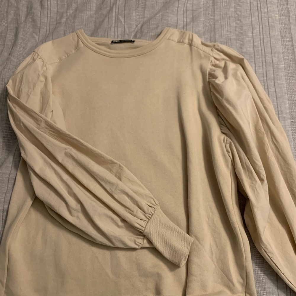 Cream Zara Work Shirt